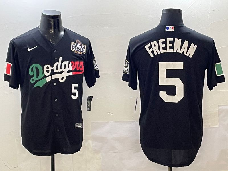 Men Los Angeles Dodgers #5 Freeman Black Fashion 2025 Nike MLB Jersey style 3->los angeles dodgers->MLB Jersey